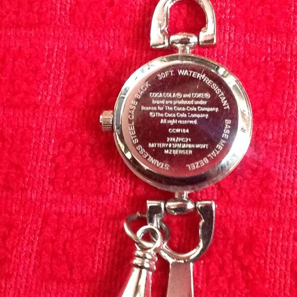 Vintage Ladies Coca Cola Wrist Watch w Coke Bottle Charm - Picture 5 of 6